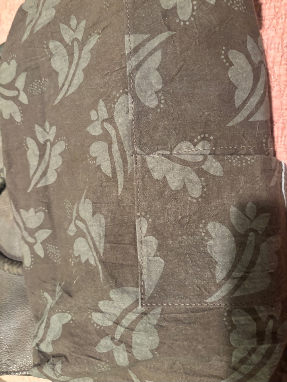 Hand-Tooled Floral Leather Tote Bag - Brown Olive SCULLY - Picture 7 of 8
